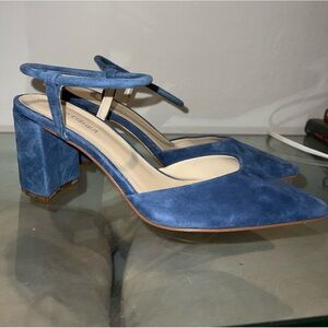 Marc Fisher Blue Suede Block Heels